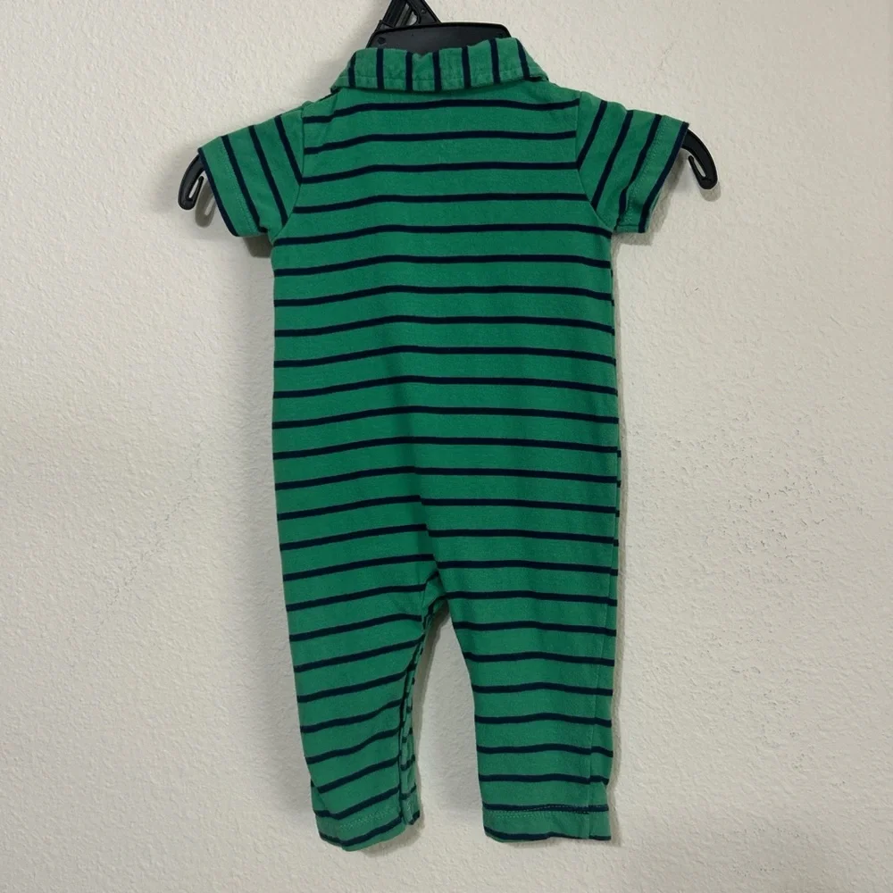 Carter's Green and Black Striped Bodysuit